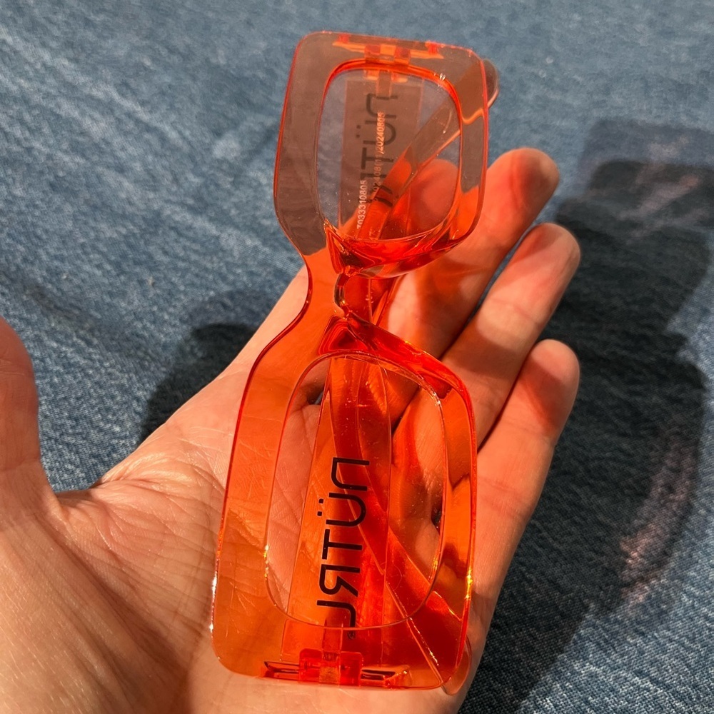 INDY Designer Rectangular Orange Sunglasses UV400… - image 5